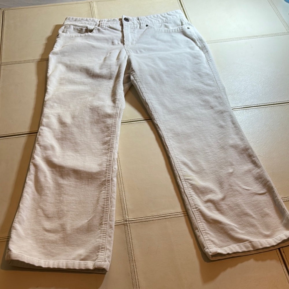 Casual Bass Corduroy White Pants